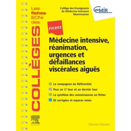 Fiches médecine intensive, réanimation, urgences & défaillances viscérales aiguës