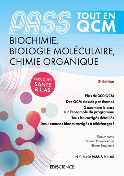 PASS QCM de biochimie, biologie moléculaire, chimie organique