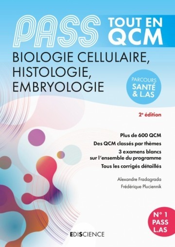 PASS QCM de biologie cellulaire, histologie, embryologie