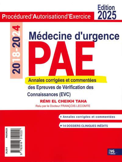 PAE de médecine d'urgence 2018-2024 Annales