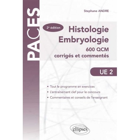 Histologie, embryologie UE2 - 600 QCM