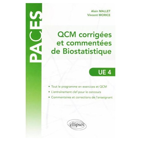 QCM corrigées & commentées de biostatistique UE4
