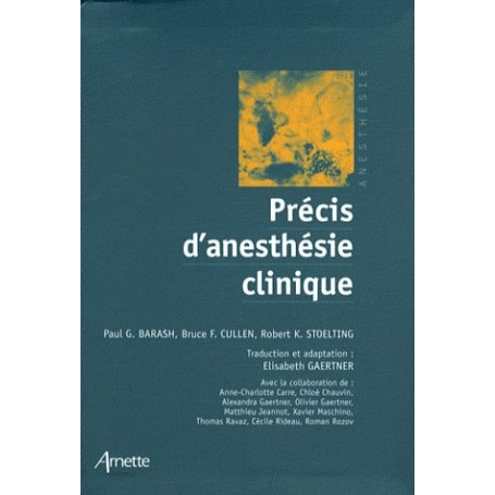 Précis d'anesthésie clinique