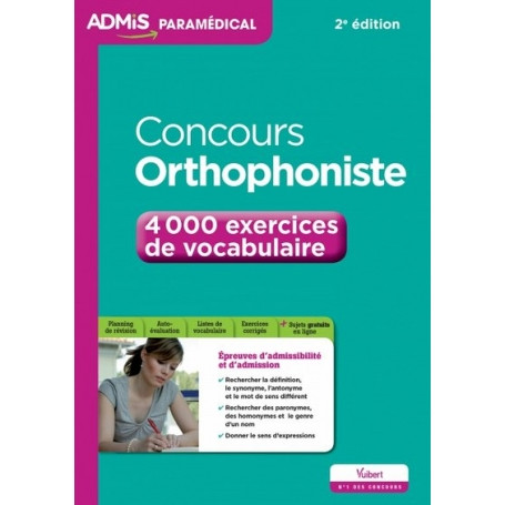 Concours orthophoniste : 4000 exercices de vocabulaire