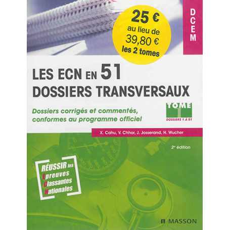 Les ECN en 51 dossiers transversaux - Pack 2 volumes