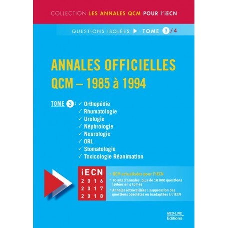 Annales officielles en QCM 1985-1994, tome 3