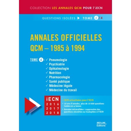 Annales officielles en QCM 1985-1994, tome 4