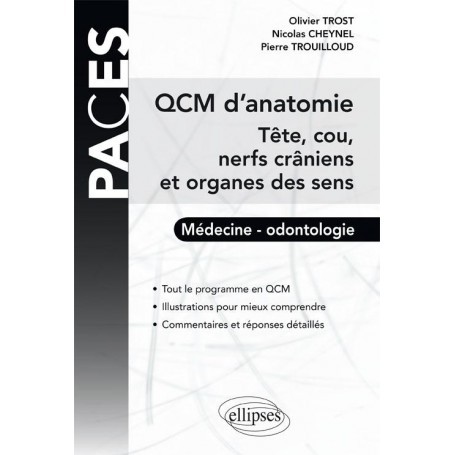 QCM d'anatomie : tête, cou, nerfs crâniens et organes des sens UE5